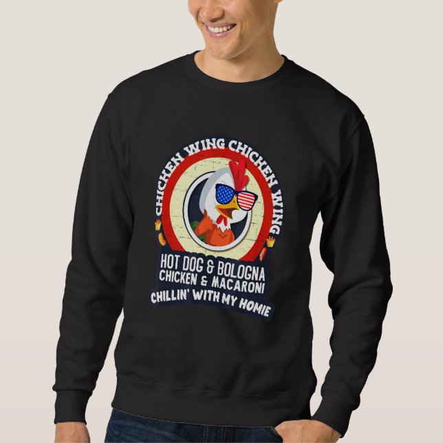 Cooked Chicken Wing Chicken Wing Hot Dog Bologna M Sweatshirt (Front)