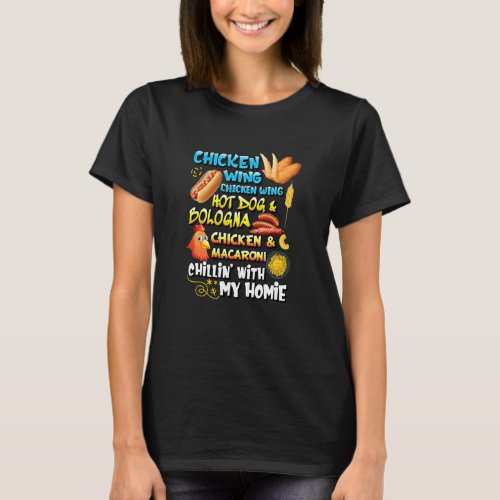 Cooked Chicken Wing Chicken Wing Hot Dog Bologna M T_Shirt