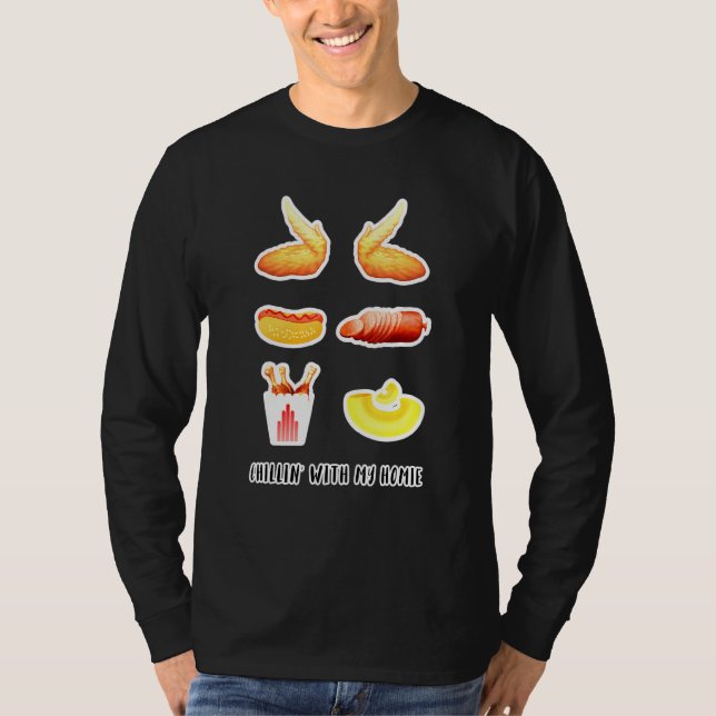 Cooked Chicken Wing Chicken Wing Hot Dog Bologna M T-Shirt (Front)