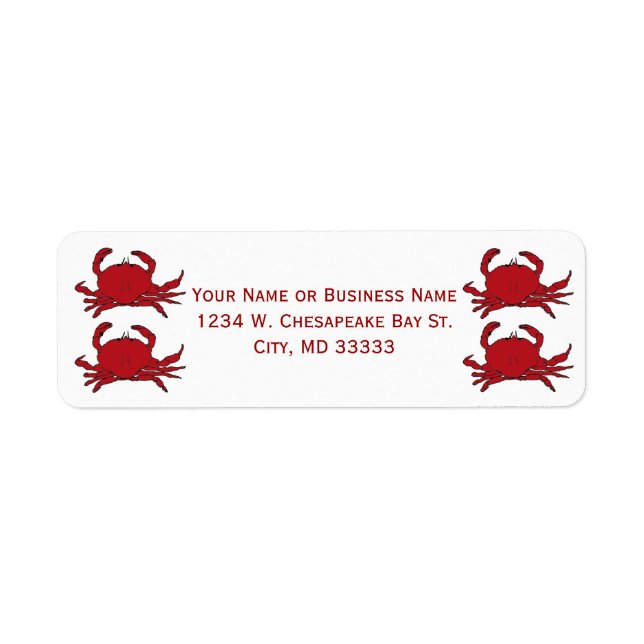 Cooked Red Hardshell Crabs Custom Name or Company Label (Front)