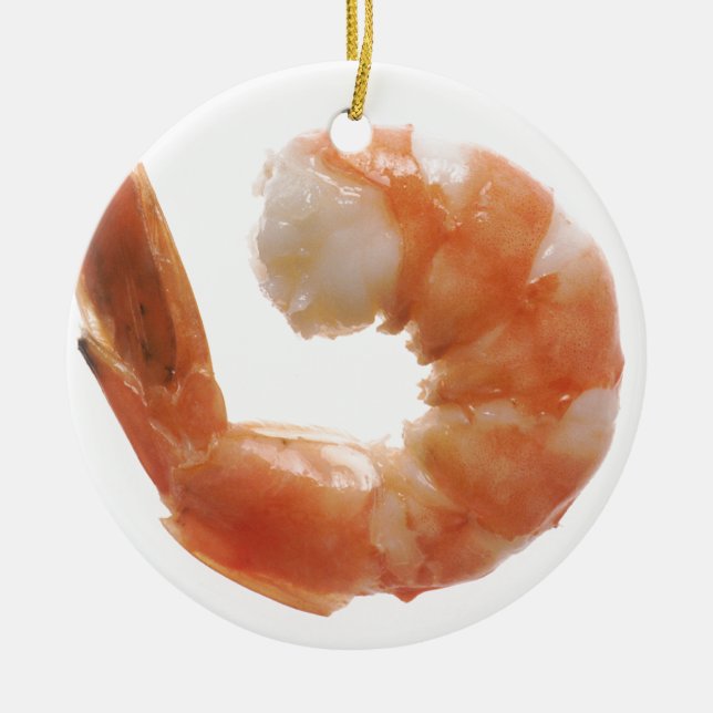 Cooked Shrimp Ceramic Ornament (Front)