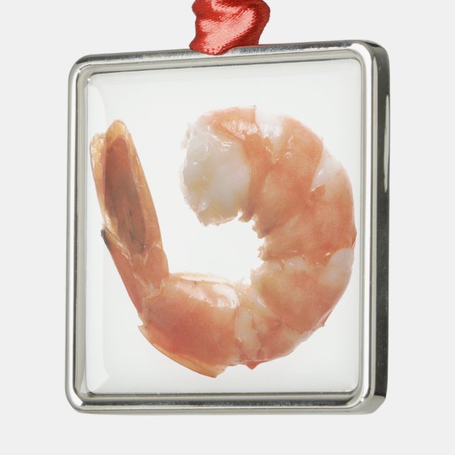 Cooked Shrimp Metal Ornament (Left)