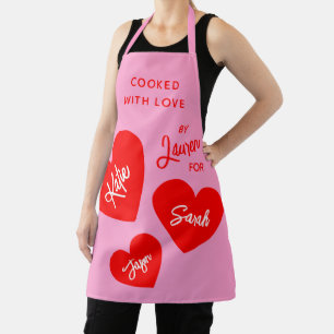 Cooked With Love Personalized Pink Apron