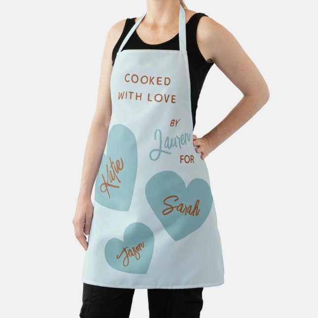 Cooked With Love Personalized Soft Blue Apron (Insitu)