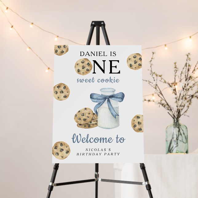 Cookie and Milk 1st Birthday Party  Foam Board (In Situ (Stand))