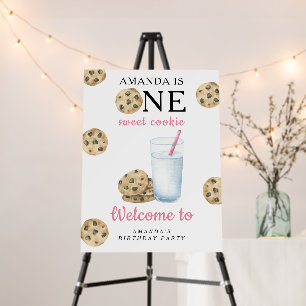 Cookie and Milk 1st Birthday Party Foam Board