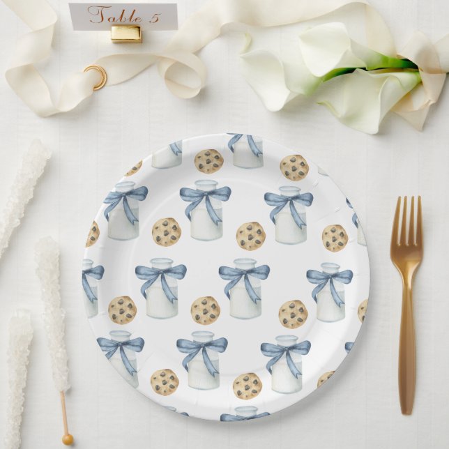 Cookie and Milk Birthday Party Paper Plates (Wedding)