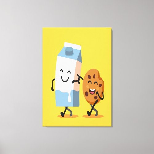 Cookie And Milk Friends Forever Canvas Print