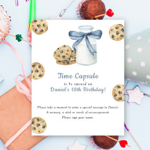 cookie and milk Time Capsule 1st birthday Poster
