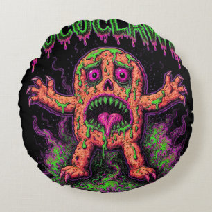 Cookie Apoolayipse Toxic Mutant Monster Retro Horr Round Pillow