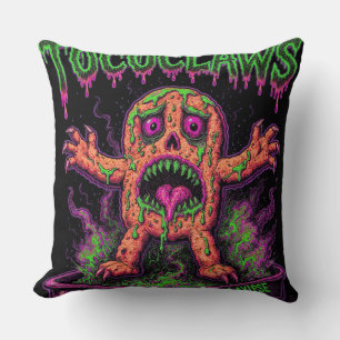 Cookie Apoolayipse Toxic Mutant Monster Retro Horr Throw Pillow
