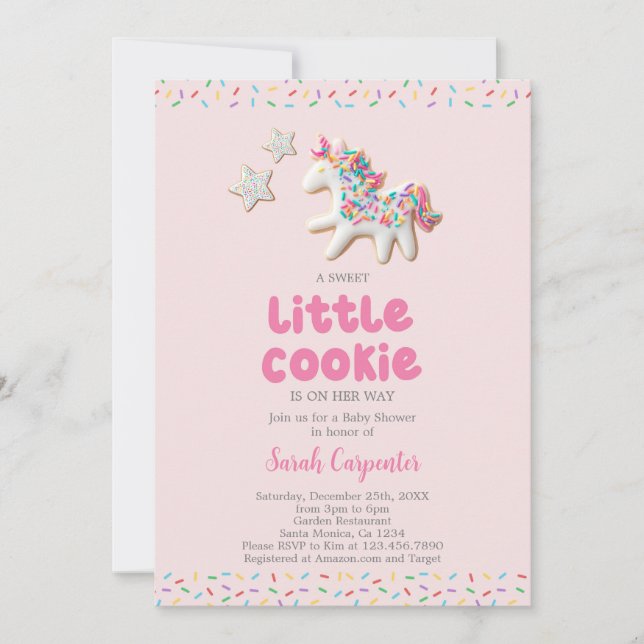 Cookie Baby Shower Girl Invitation (Front)