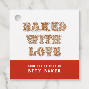 Cookie Baked with Love From the Kitchen of Favo Favor Tags