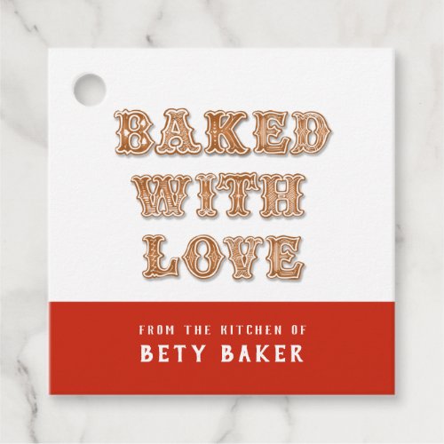 Cookie  Baked with Love From the Kitchen of  Favo Favor Tags
