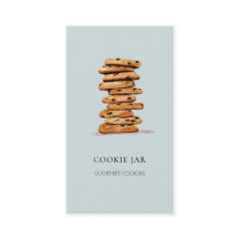 Cookie bakery watercolor blue business card