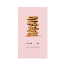 Cookie bakery watercolor pink business card