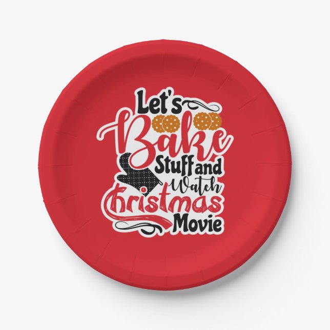 Cookie Baking Christmas Movie Paper Plates (Front)