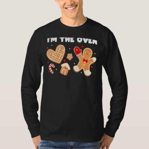 Cookie Baking Christmas Oven Pregnancy Announcemen T_Shirt