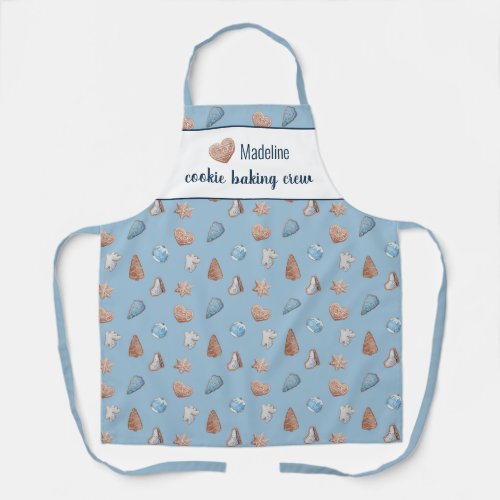 Cookie Baking Crew Blue Personalized Apron