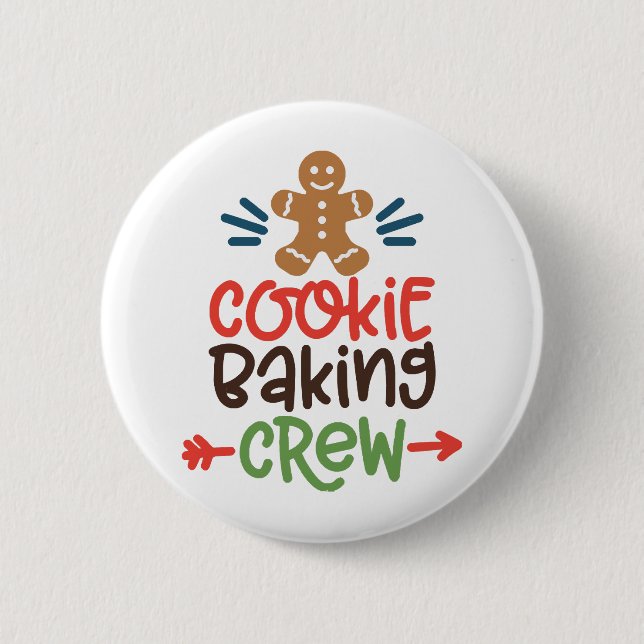 Cookie baking crew christmas  button (Front)