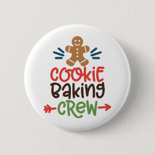 Cookie baking crew christmas button