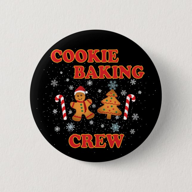 Cookie Baking Crew Christmas Button (Front)