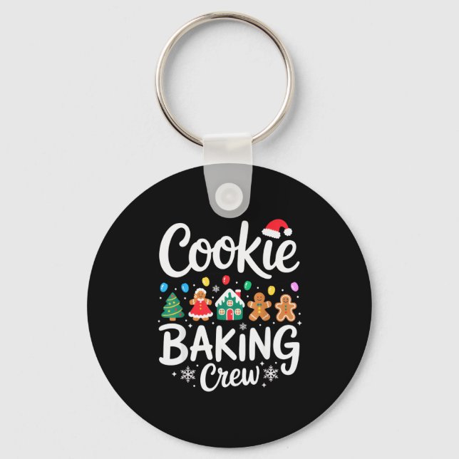 Cookie Baking Crew Christmas Chefs Festive Holiday Keychain (Front)