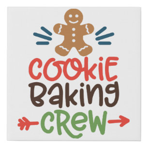 Cookie baking crew christmas faux canvas print