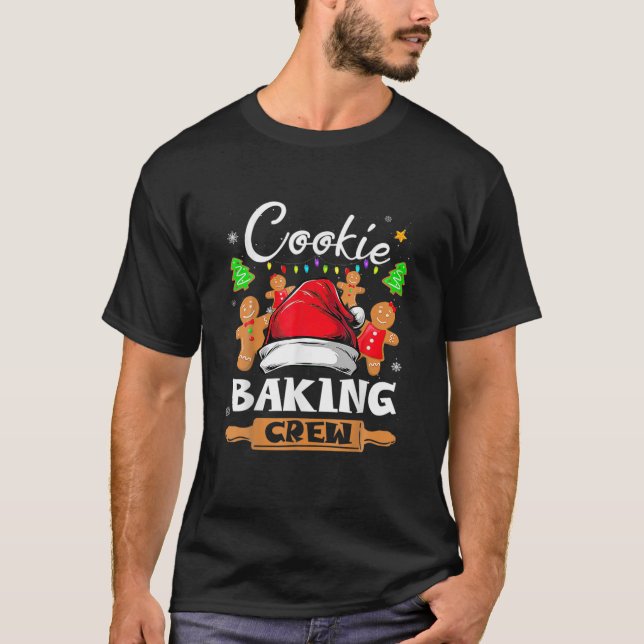 Cookie Baking Crew Christmas Funny Gingerbread T-Shirt (Front)