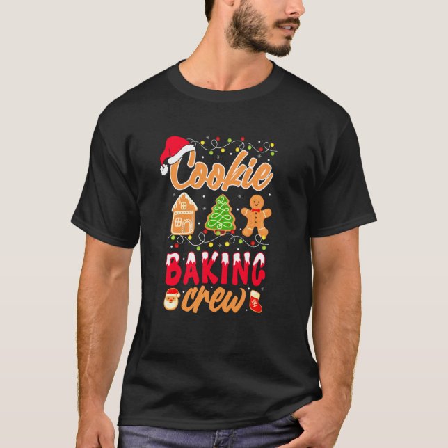 Cookie Baking Crew Christmas Gingerbread Santa Fam T-Shirt (Front)