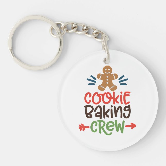 Cookie baking crew christmas  keychain (Front)