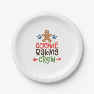 Cookie baking crew christmas paper plates