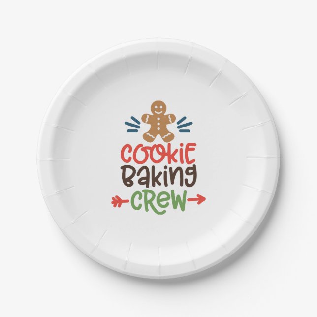 Cookie baking crew christmas  paper plates (Front)