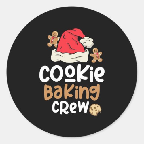 Cookie Baking Crew Christmas Santa Family Classic Round Sticker