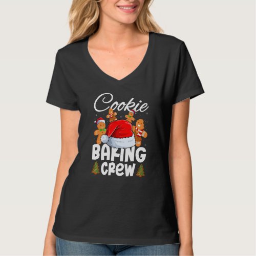 Cookie Baking Crew Christmas Santa Family Gingerbr T_Shirt