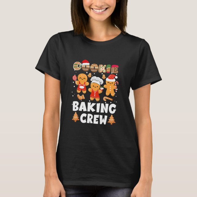 Cookie Baking Crew Christmas Santa T-Shirt (Front)