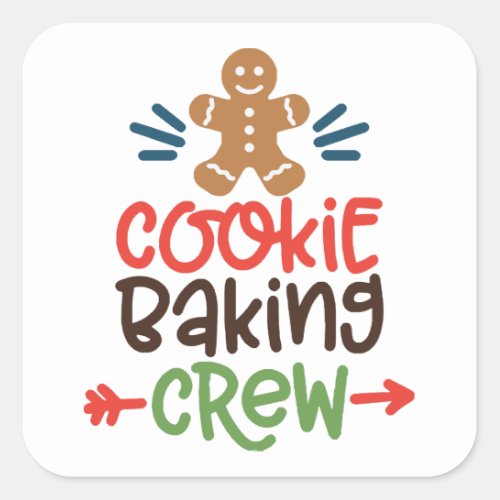 Cookie baking crew christmas  square sticker