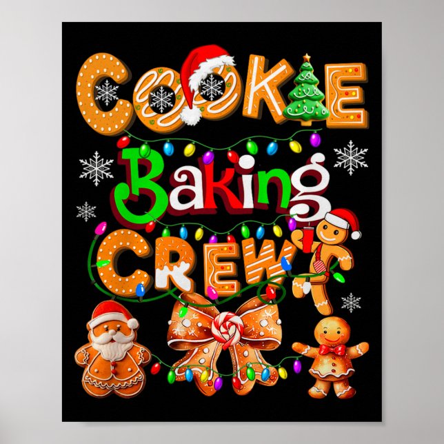 Cookie Baking Crew Cooking Coquette Bow Xmas Ginge Poster (Front)