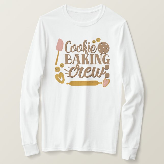 Cookie Baking Crew Cooking Utensils Christmas T-Shirt (Design Front)