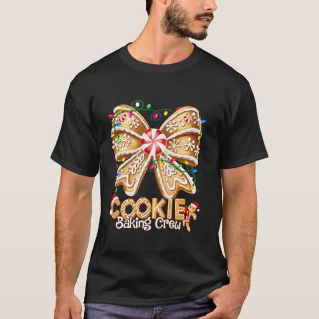 Cookie Baking Crew Coquette Bow Gingerbread Christ T-Shirt (Front)