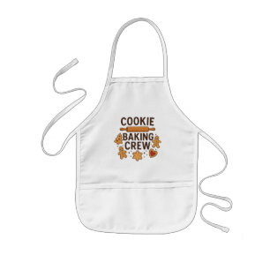 Cookie Baking Crew – Cute Gingerbread Holiday Kids' Apron