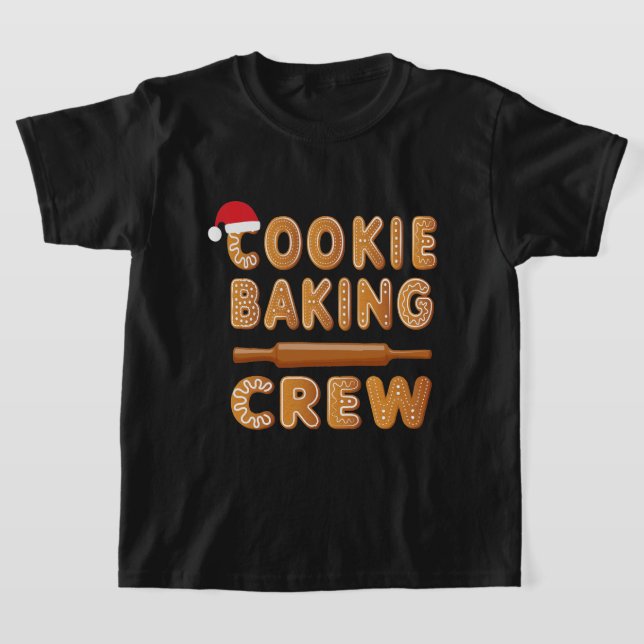 Cookie Baking Crew Family Christmas Gingerbread  T-Shirt (Laydown)
