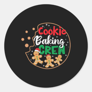 Cookie Baking Crew Funny Pajamas Family Xmas Chris Classic Round Sticker