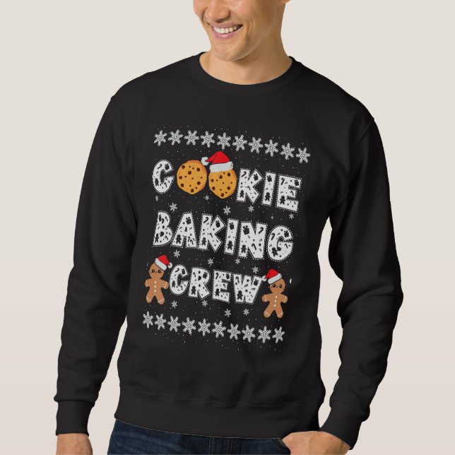 Cookie Baking Crew Gingerbread Men With Xmas Hats  Sweatshirt (Front)