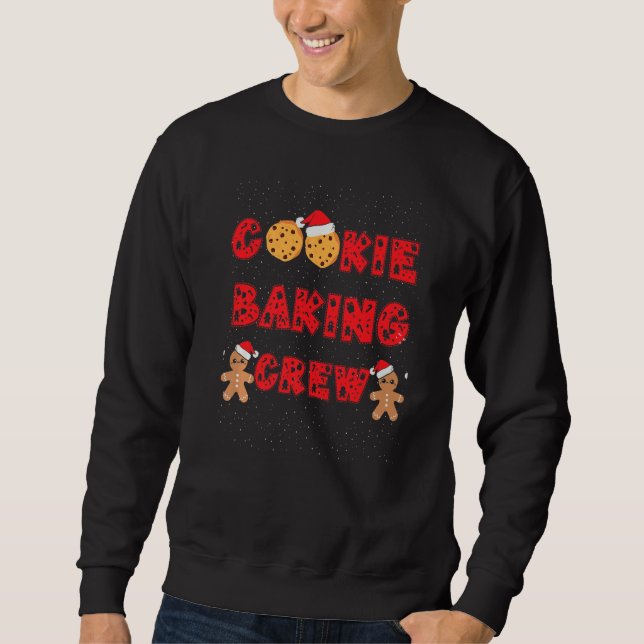 Cookie Baking Crew Gingerbread Men With Xmas Hats  Sweatshirt (Front)