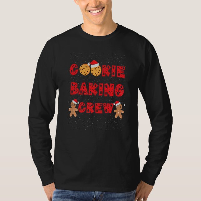 Cookie Baking Crew Gingerbread Men With Xmas Hats  T-Shirt (Front)