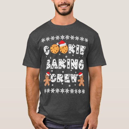 Cookie Baking Crew Gingerbread Men with Xmas Hats  T_Shirt