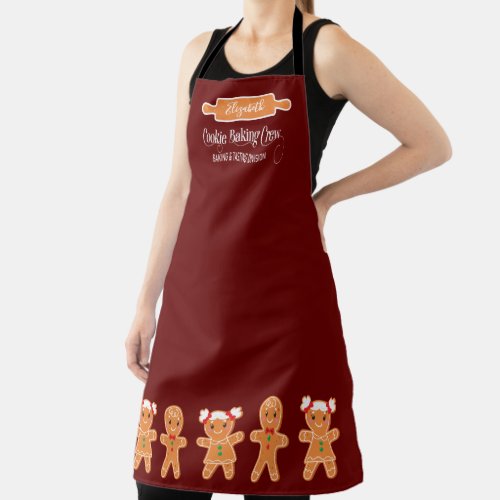 Cookie Baking Crew Gingerbread Monogram Baking Apron