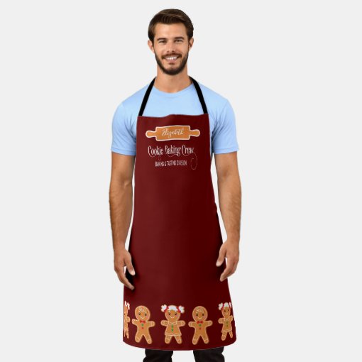 Cookie Baking Crew Gingerbread Monogram Baking Apron Zazzle