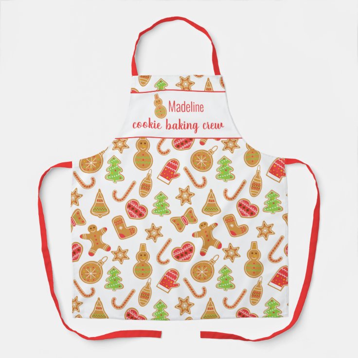Cookie Baking Crew Gingerbread Personalized Apron Zazzle